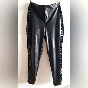 BooHoo leather lace-up pants, US 10/UK 11